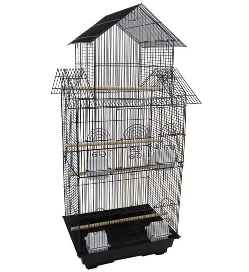 Petite cage à oiseau avec haute pagode