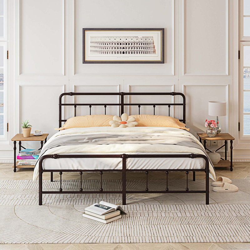  Metal Platform Bed, King