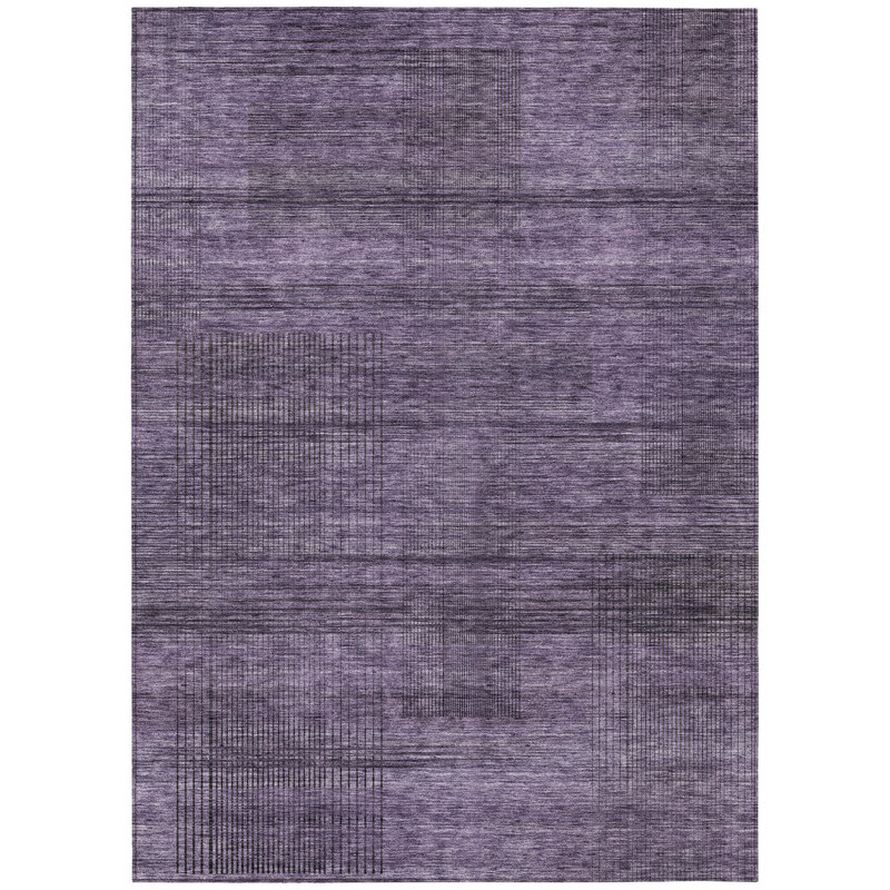 Tapis intérieur lavable rayé gris 10 pi x 14 pi