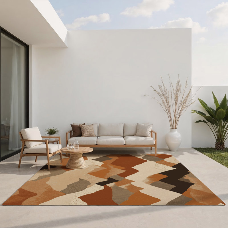 Moonlit Crest Indoor And Outdoor Area Rug, Rectangle 9' x 12'