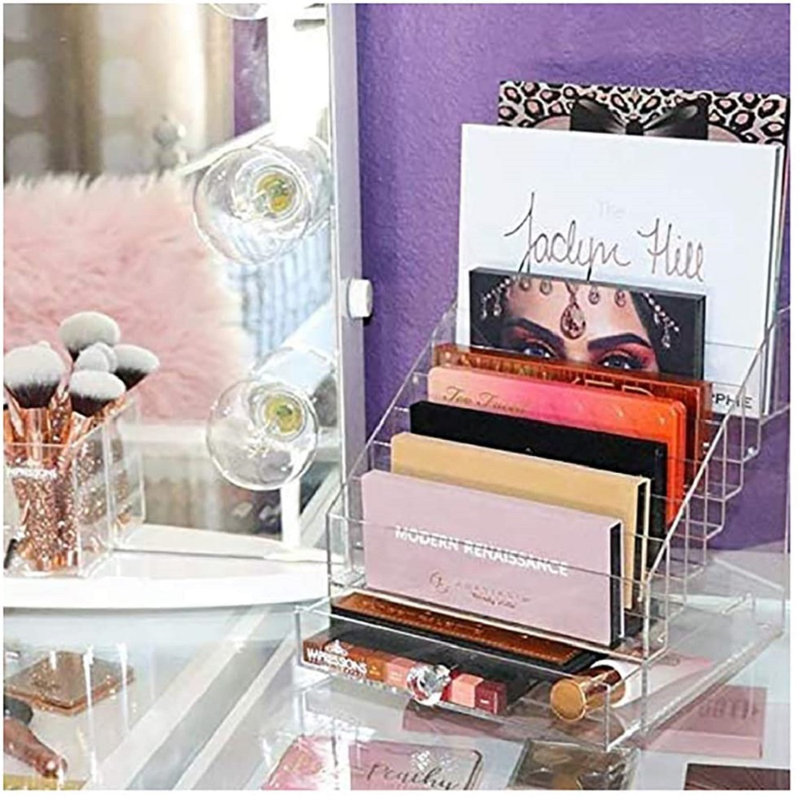 Diamond Collection Acrylic Makeup Palette Organizer with 8 Tier Holder Cosmetic Organizer with Knob