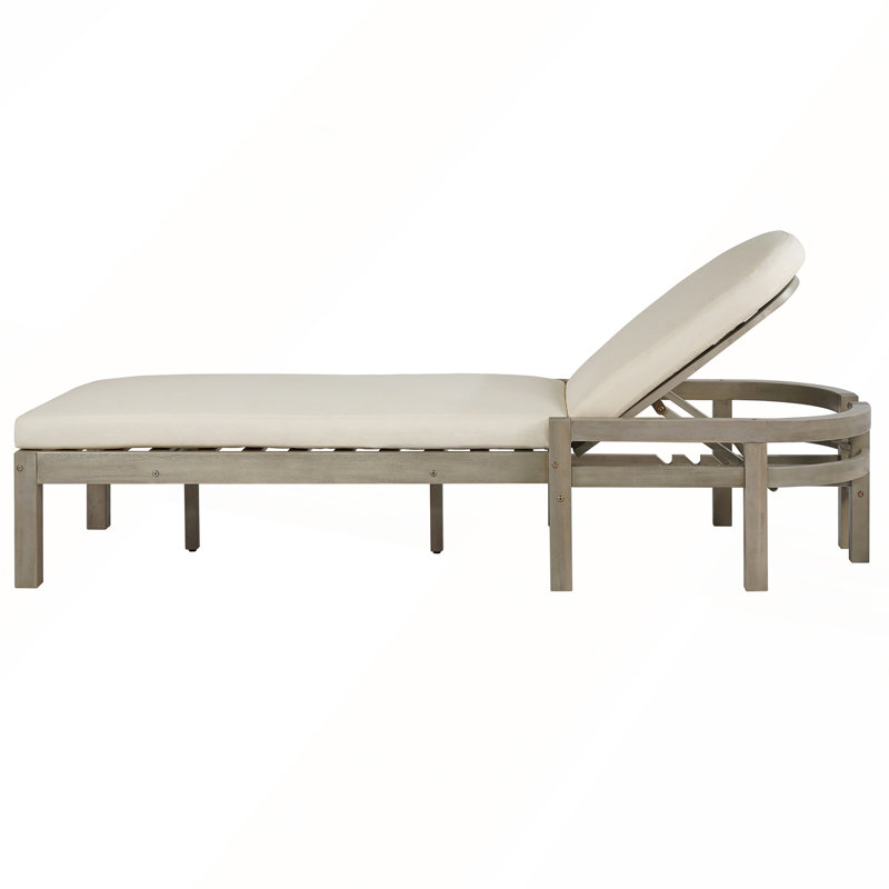 Ensemble de 2 chaises longues d'extérieur avec dossier réglable à 5 positions pour divers espaces extérieurs, Gris, 1