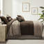 Édredon brun très grand - 7 pièces en faux suède avec des couleurs découpées pour coussin l 16 po x L 16 po