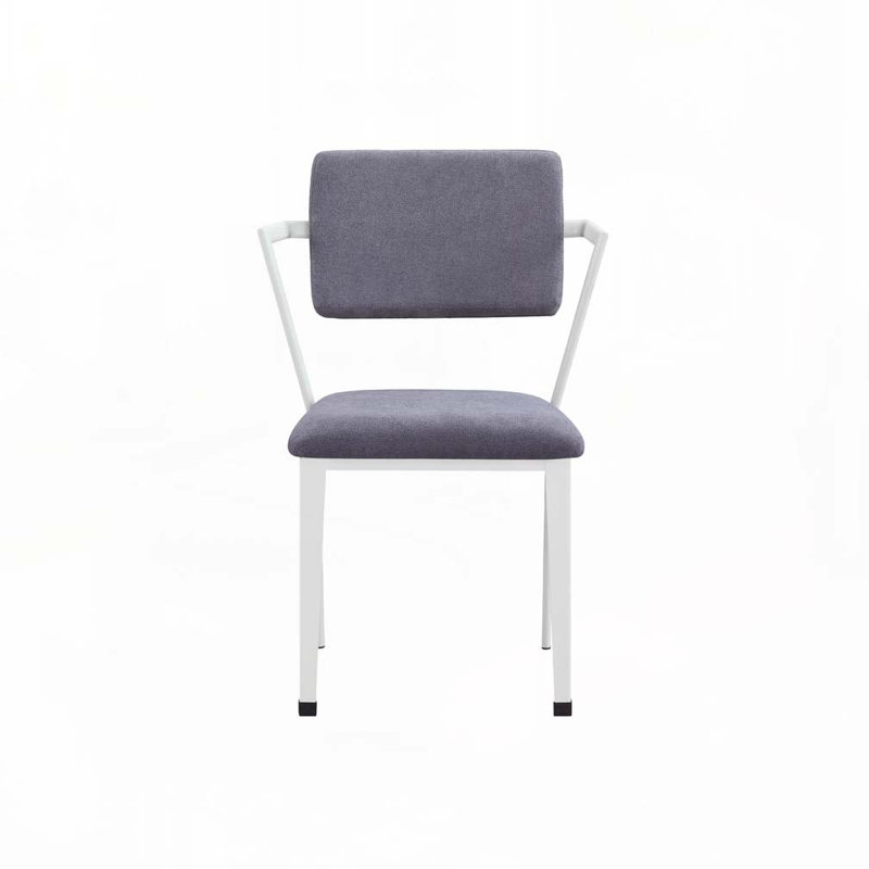 Fabric Upholstered Dining Chair with Upholstered Back,Arm, White