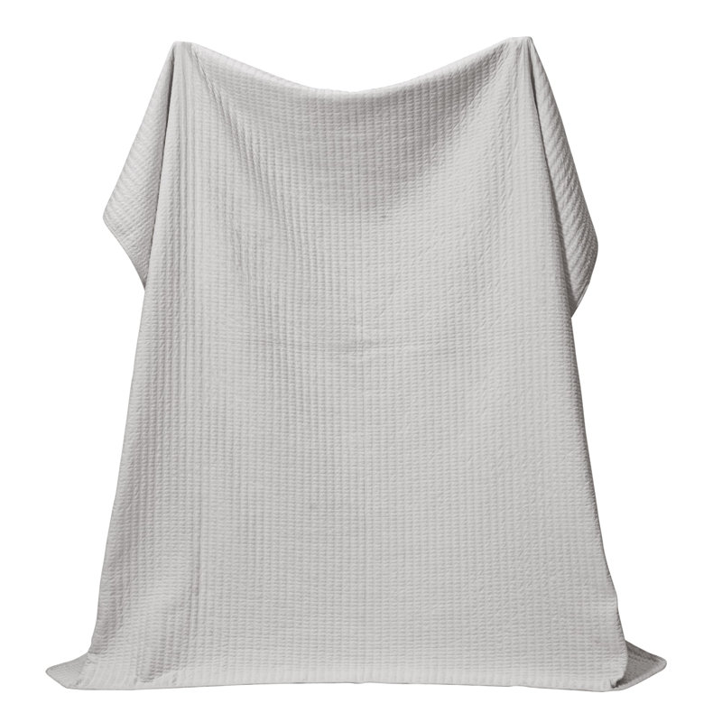 Light Gray Twin Microfiber Channel Stitch Quilt Set