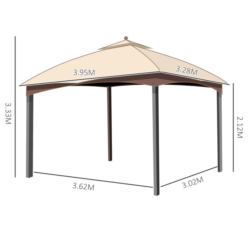 Petrolia 4m x 3m Metal Patio Gazebo