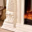 Beige Solid Wood Electric Fireplace-149958895