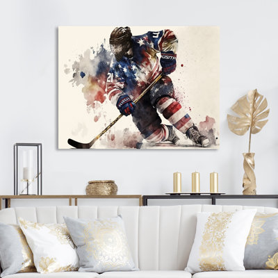 «Usa Hockey Player In Action III», reproduction sur toile
