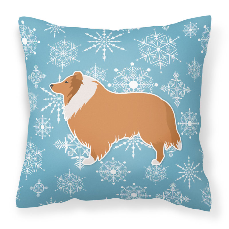 Coussin intérieur/extérieur en flocons d’hiver, H 18 po x l 18 po x P 3 po