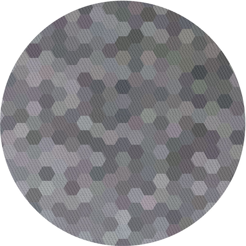Tapis zone grise à motifs Boylston, Rond 7 pi