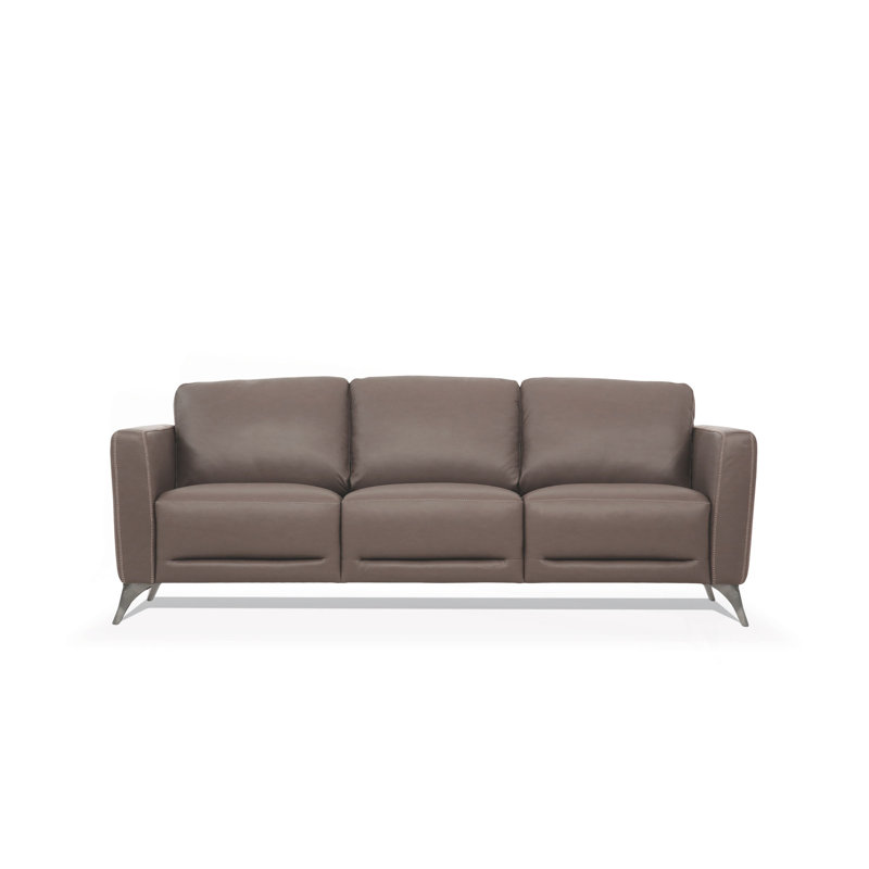 Malaga Taupe Leather Sofa (Assembled)