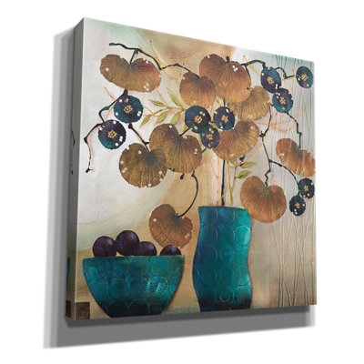 «Raku Bowl And Vase On Canvas» par Margaret Hughlock, reproduction