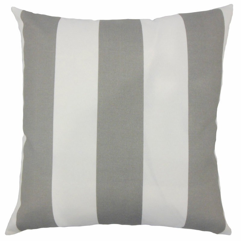 Kanha Striped Throw Pillow, 20" H x 20" W x 5" D, Grey