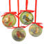 Ensemble d'ornement boule de Noël incassable 14 carats vert et rouge