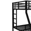 Lit superposé en métal noir simple au-dessus d'un lit double pour les adolescents, conception d'espace, bruit - avec bouchons en plastique, rangement inférieur, structure solide, instructions d'assemblage faciles pour les adolescents et les adultes, structure solide, garde-corps, pour-1939630531-1939630528