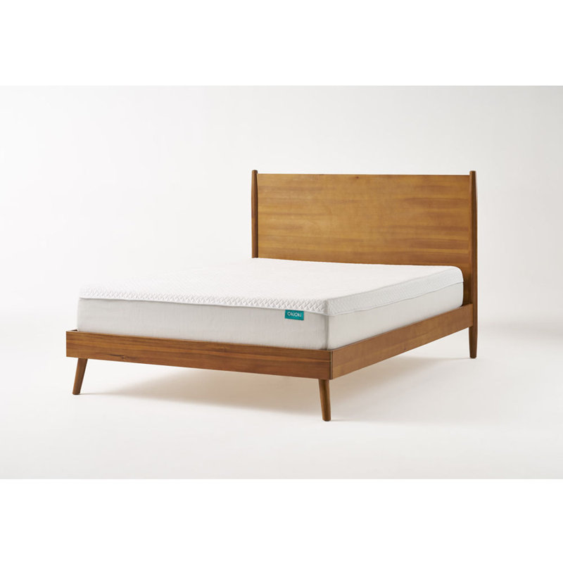 Lit plateforme en bois massif Cohron, Naturel, Roi