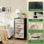 Commode à 4 tiroirs pour chambre à coucher Art botanique abstrait feuilles tropicales style de ligne brun beige Petite grande commode à vêtements pour organisateurs de placard avec commode