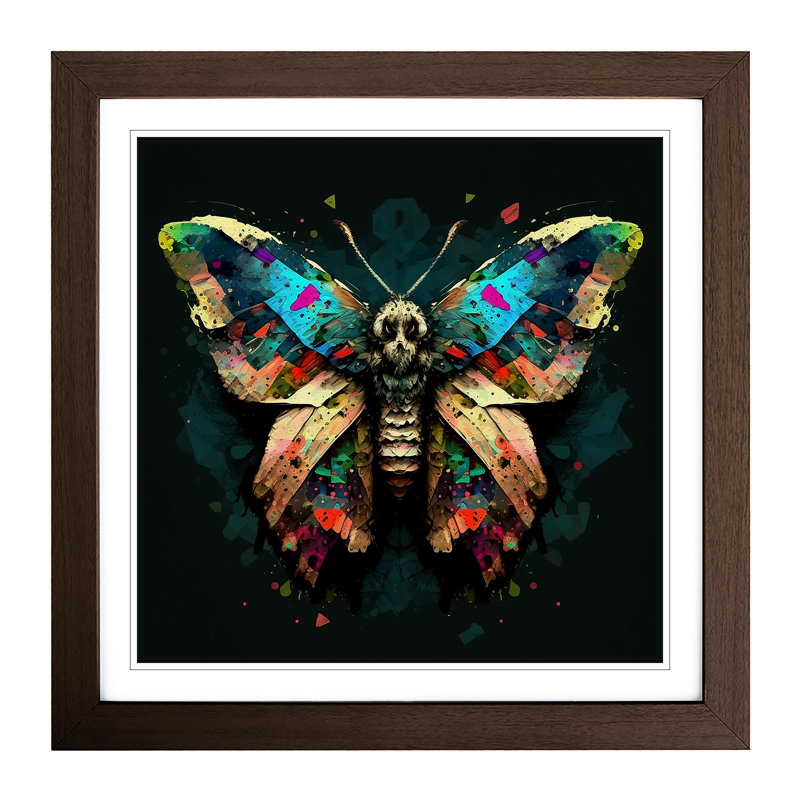 Moth Pop Art - Framed Print, Walnut