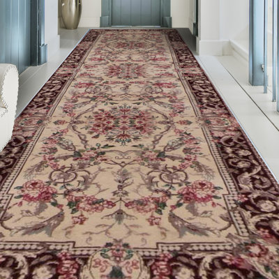 Prince One-of-a-Kind Runner 2'6" X 13'7" Runner Wool Area Rug in Black/Beige/Wine