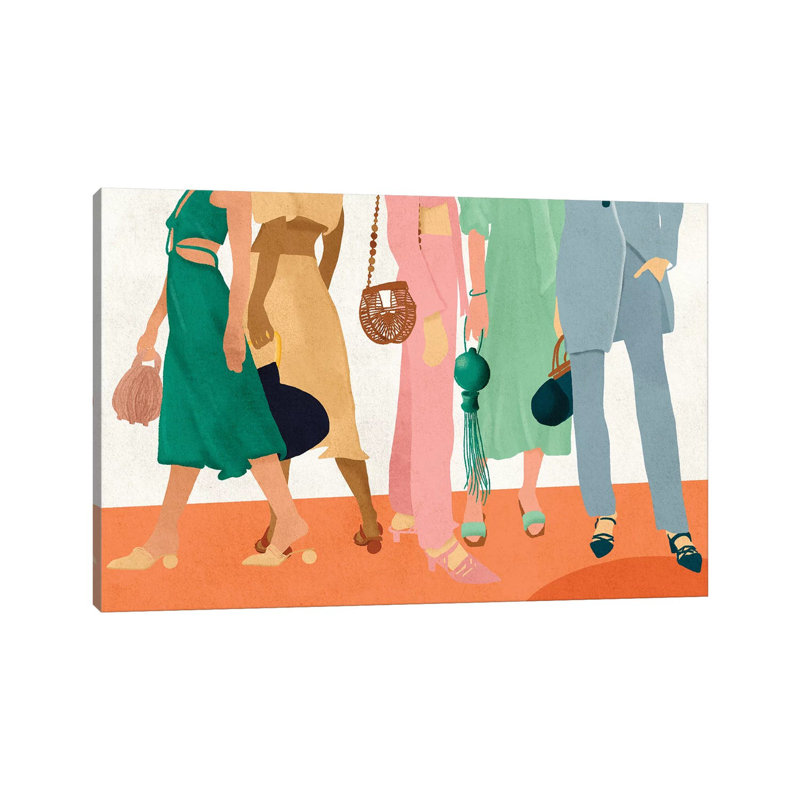 Fashion Girls by Reyna Noriega - Painting on Canvas, Wrapped Canvas, 101.6 cm H x 66.04 cm W x 3.175 cm D