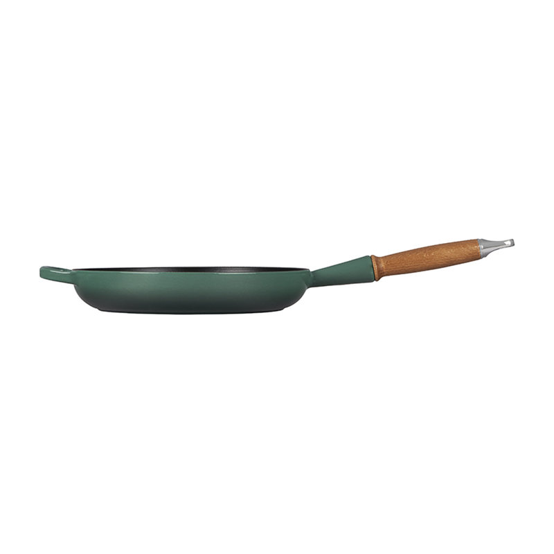 Le Creuset Enameled Cast Iron Alpine Wood Handle Fry Pan, 2.25Qt. - Flame, Artichaut