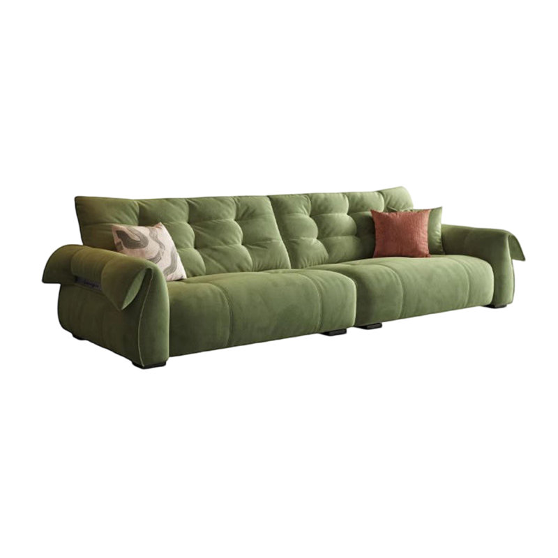 Canapé simple en tissu rétro, 4, H 38,18 po x l 122,04 po x P 42,13 po 