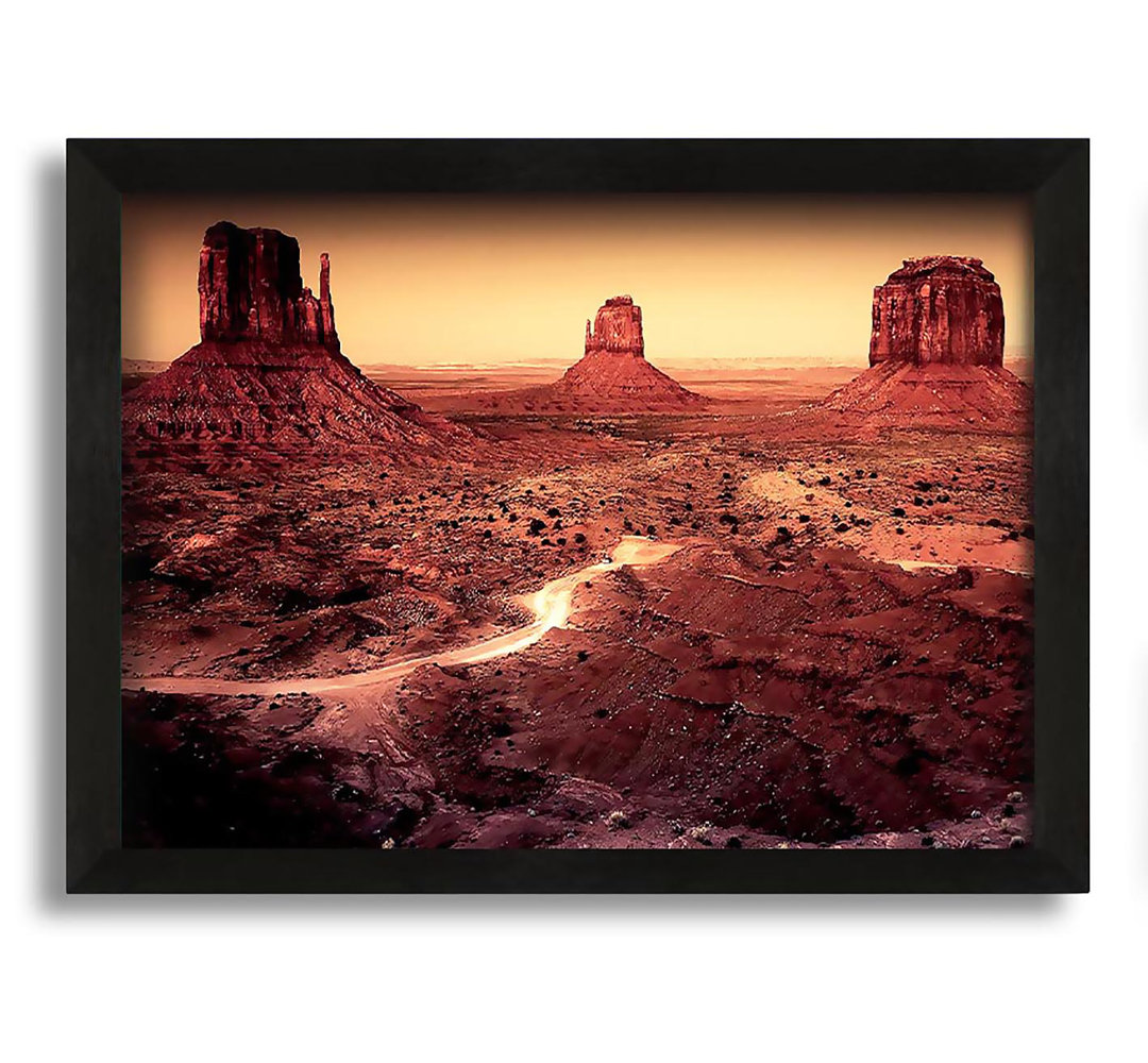 Gerahmtes Leinwandbild Dark Monument Valley Arizona