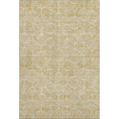 Premium Machine Washable Prisco Gold Rug