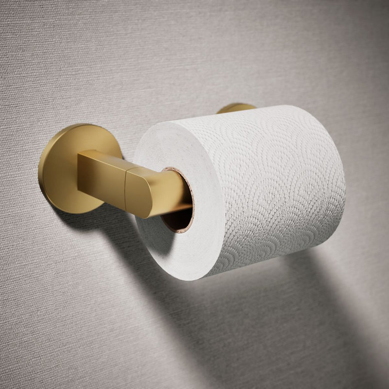 Components™ Pivoting Toilet Tissue Holder, Vibrant Brushed Moderne Brass