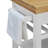ClickDecor Denver Island Kitchen Rolling Bar Cart on Wheels, Portable Station, Rustic Mid-Century Modern Furniture with Storage Cabinets, Farmhouse White