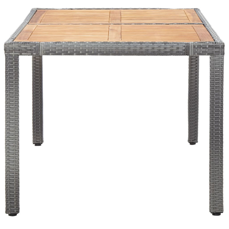 Ensemble de salle à manger de jardin en rotin gris 7 pièces