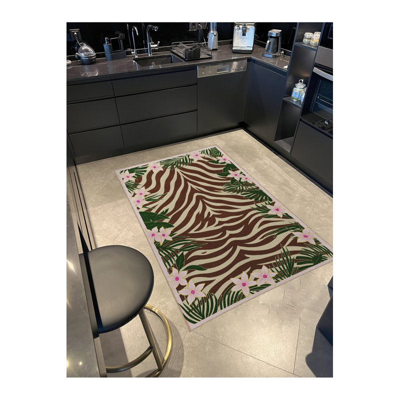 Tapis beige tissé traditionnel Mosso, 4'11" x 7'7"