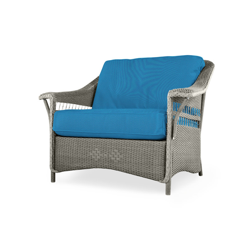 Nantucket Outdoor Lounge Chair, Raindrop Almond, Pewter