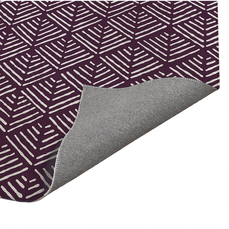 Tribal Dreamer Low Profile Kitchen Mat, Rectangle 3' x 5', Eggplant