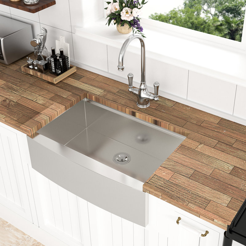 33" Stainless Steel Kitchen Sink - 33X21x9 Inch, Material, With Cutting Board And Colander Inch Easy To Maintain, Drying Rack Installation Guide