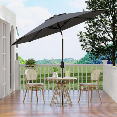 Parasol de patio 10 pi - 8 parasols de table robustes avec manivelle et inclinaison à bouton-poussoir