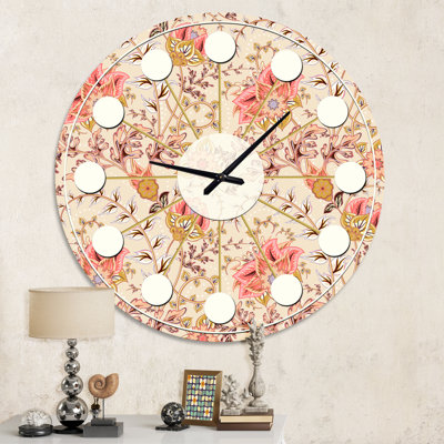 Paisley oriental floral - horloge murale moderne Mid-Century