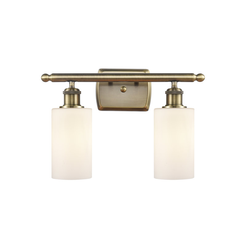 Mallette 2 - Light Dimmable Vanity Light, Antique Brass, 60 Watt Vintage Incandescent Bulb, Matte White
