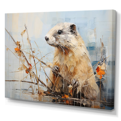 Minimalisme, castor brun I sur toile