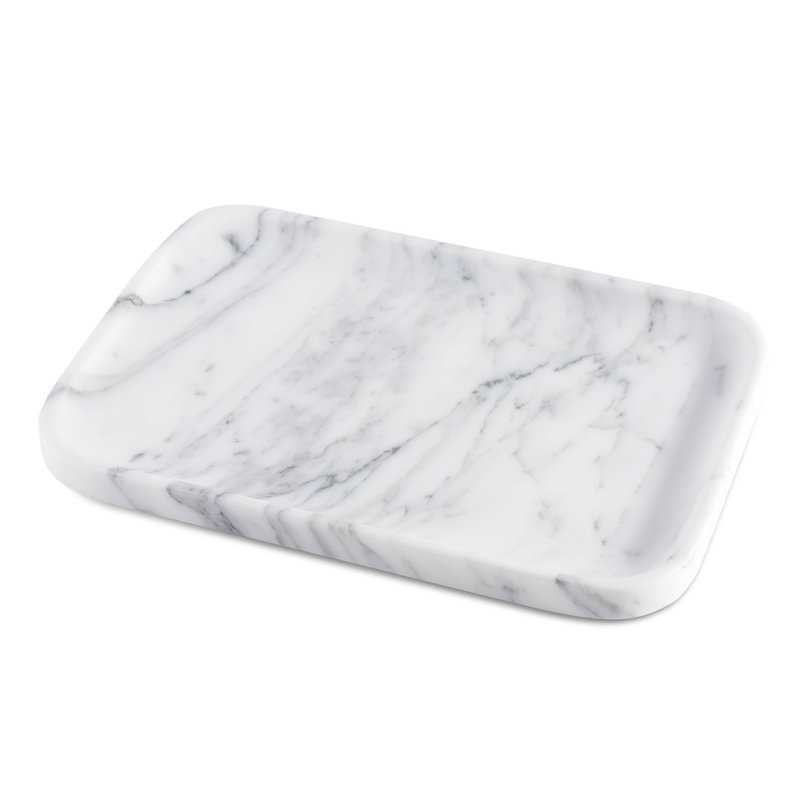 Plateau rectangulaire en marbre naturel Guein, Arabescato
