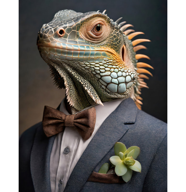 «Iguana» sur toile, H 24 po x l 20 po
