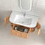 Meuble-lavabo de salle de bain mural, grande armoire de rangement flottante à bords arrondis avec 2 tiroirs latéraux