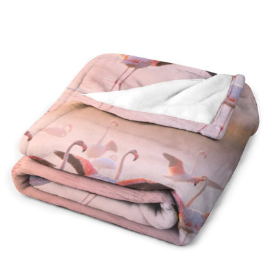 Jeté en flanelle Flamingo Misty Lake Luxury