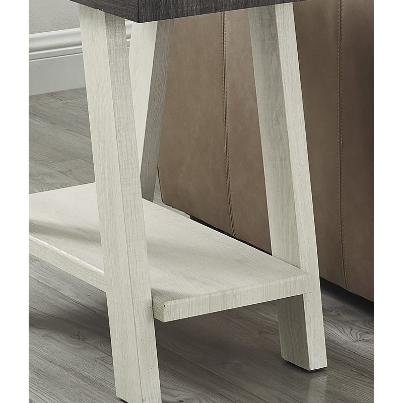 Table de bout Athens, Noir, Blanc, H 22 po x l 14 po x P 23,5 po