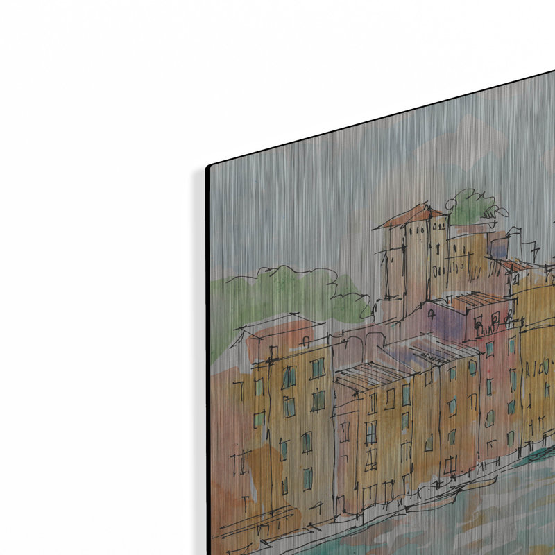 «Portofino II» par Anne Tavoletti, art mural en métal, H 12 po x l 16 po