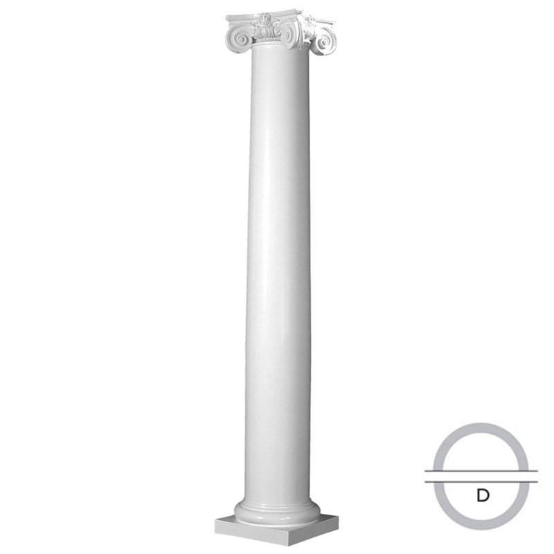 Colonne ronde Endura-Stone, 10 po de diamètre x H 6 pi ,  Plan Type D - Divisé en 1/2 pour pilastres