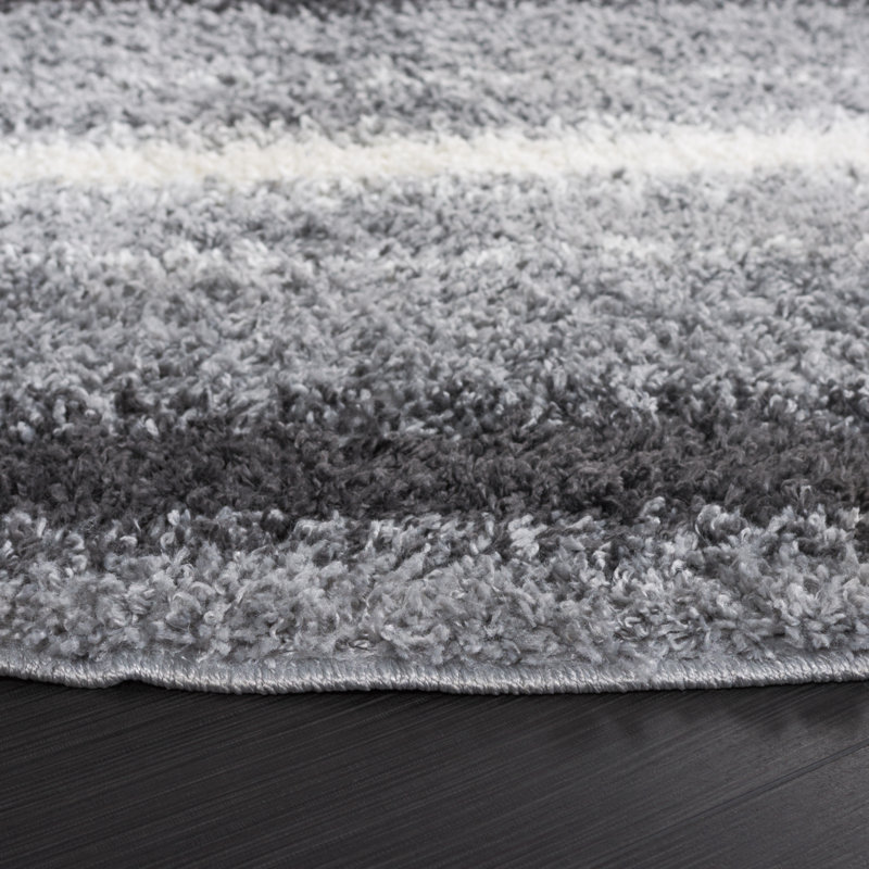 Tapis à rayures Merceer, Rond 6 pi 7 po