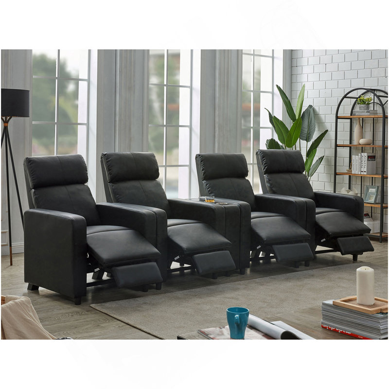Cinéma maison rembourré 4 places avec console Wedge Warren