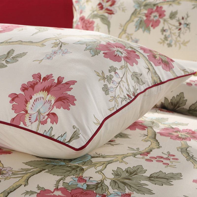  800TC 100% Egyptian Cotton Duvet Cover Set，3pcs Luxury Vintage Country Floral Shabby Chic Bedding Set, Aesthetic Botanical Pattern for Bedroom Guest Room Student Dorm All Seasons