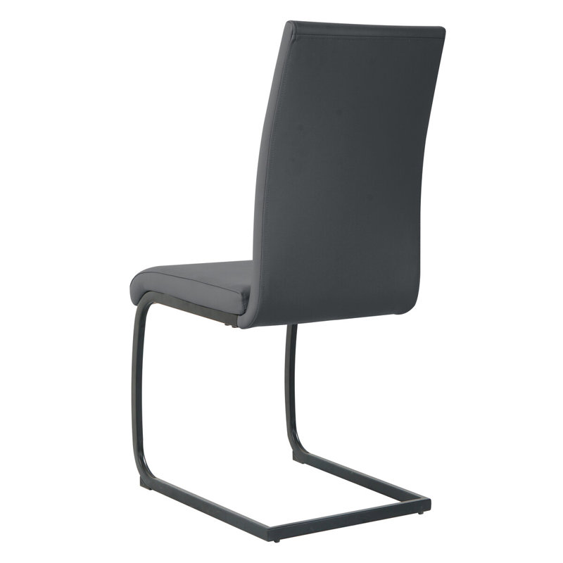 Stuhl 47cm H Upholstered Metal Cantilever Chair, in Grey